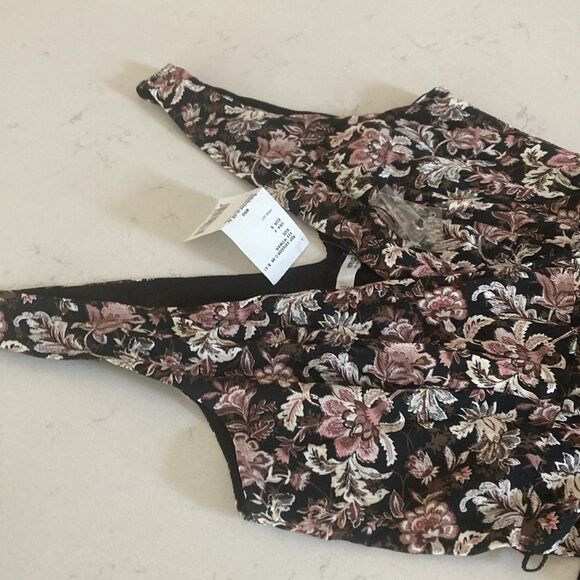 MNG Mango Black Floral Sleeveless Maxi Wrap Dress Dark Romantic European Size 4 - Picture 4 of 10